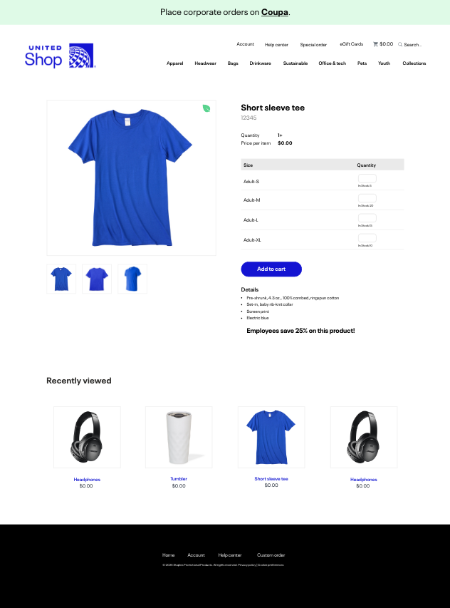 product detail page